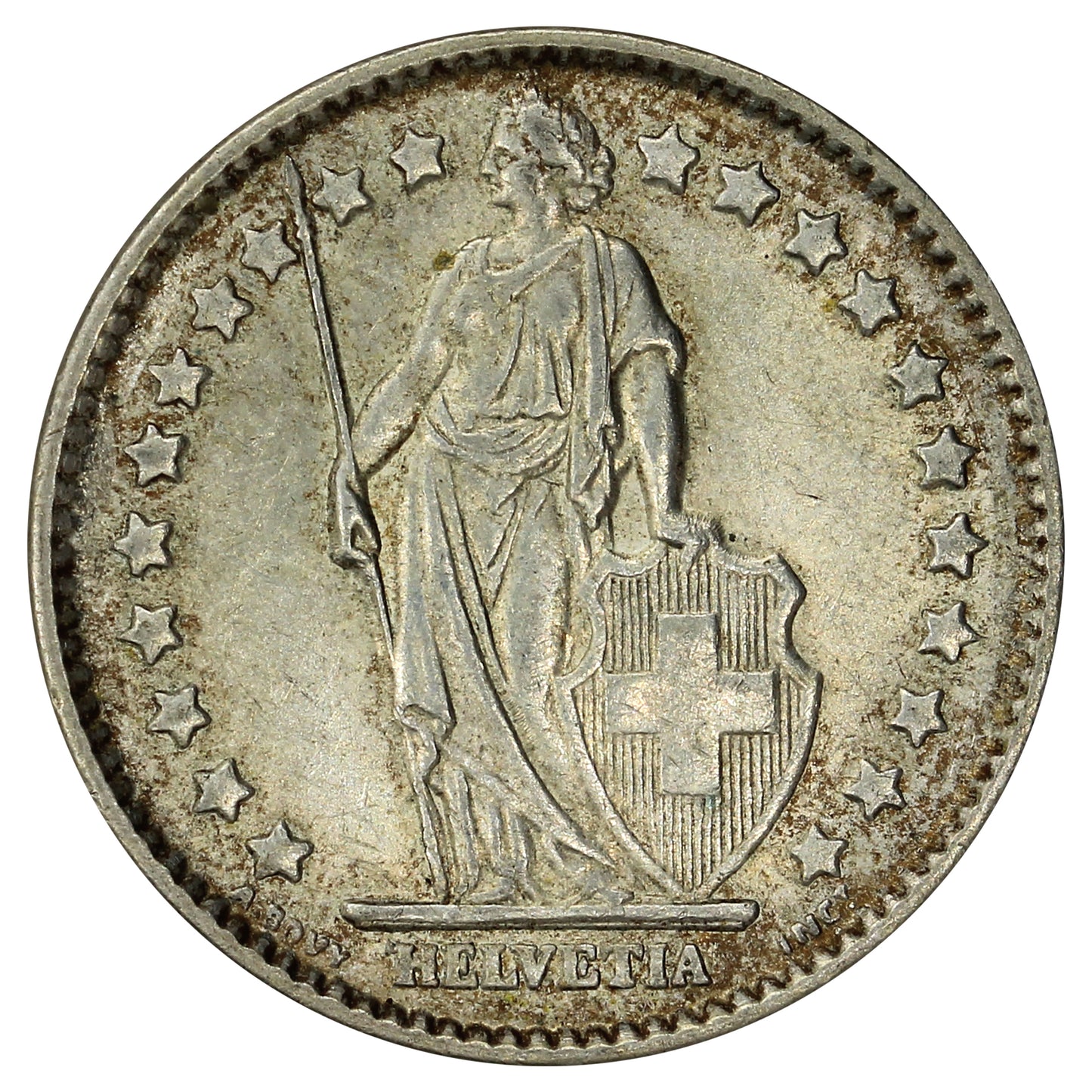 Switzerland 1963B Franc Almost Uncirculated (AU50)