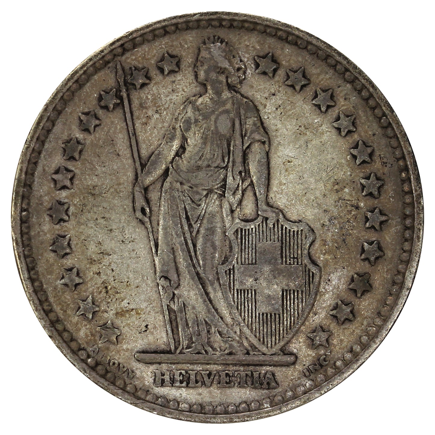 Switzerland 1912B 2 Francs Extra Fine (EF40)