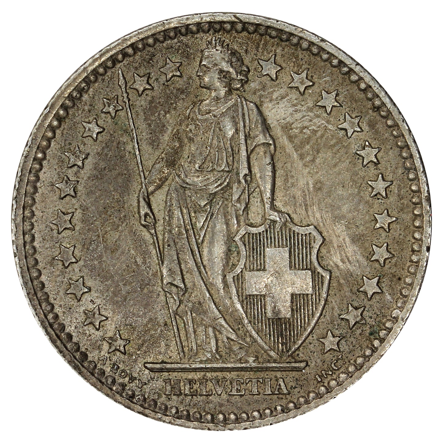 Switzerland 1957B 2 Francs Uncirculated (MS60)