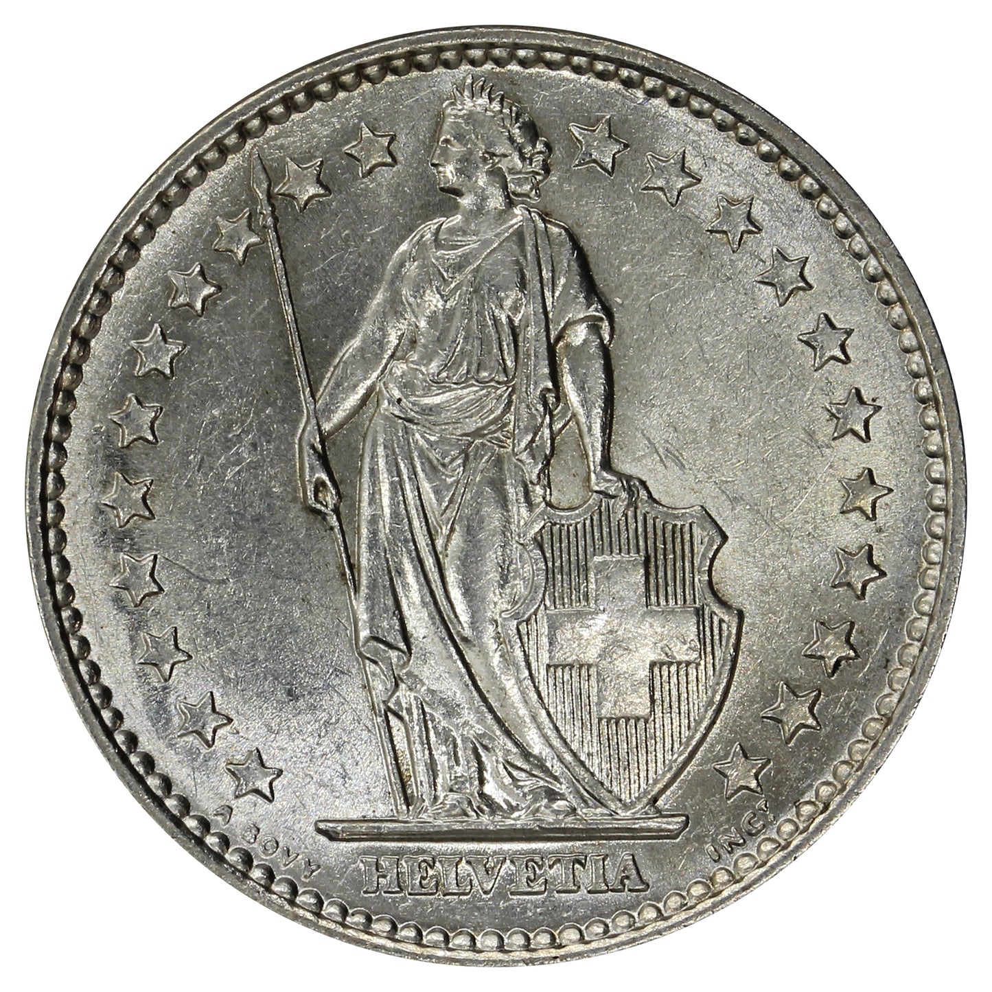 Switzerland 1965B 2 Francs Brilliant Uncirculated (MS63)
