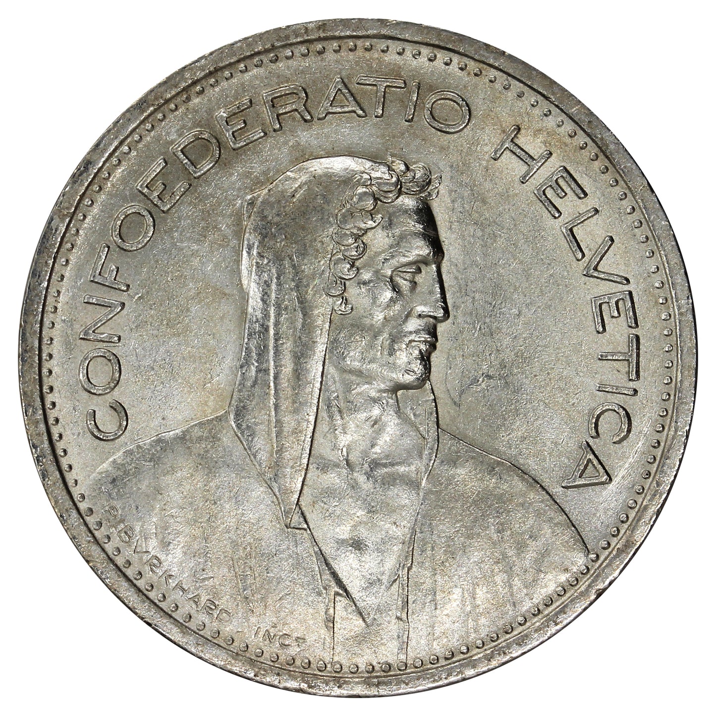 Switzerland 1954B 5 Francs UNC+ (MS62)