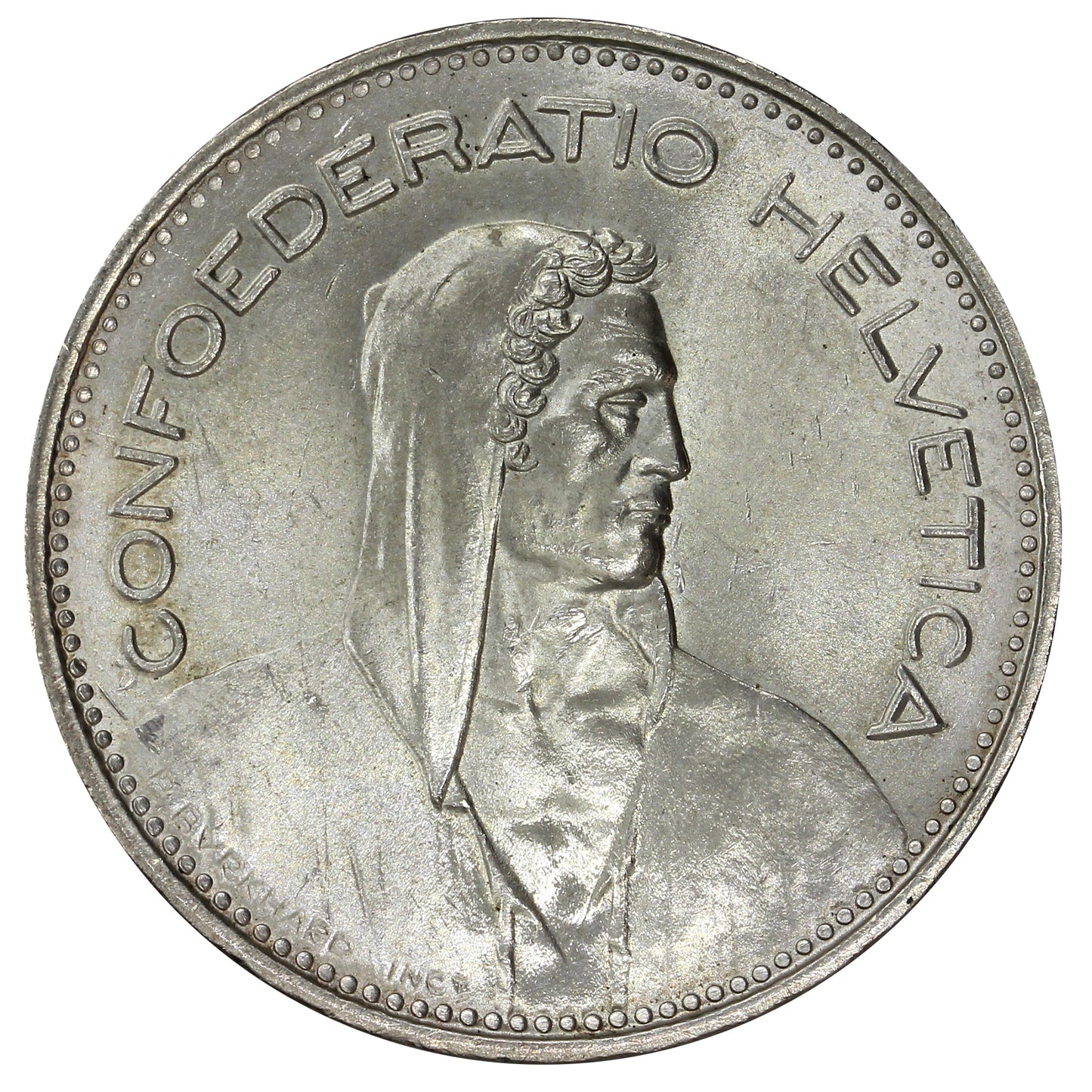 Switzerland 1965B 5 Francs Brilliant Uncirculated (MS63)