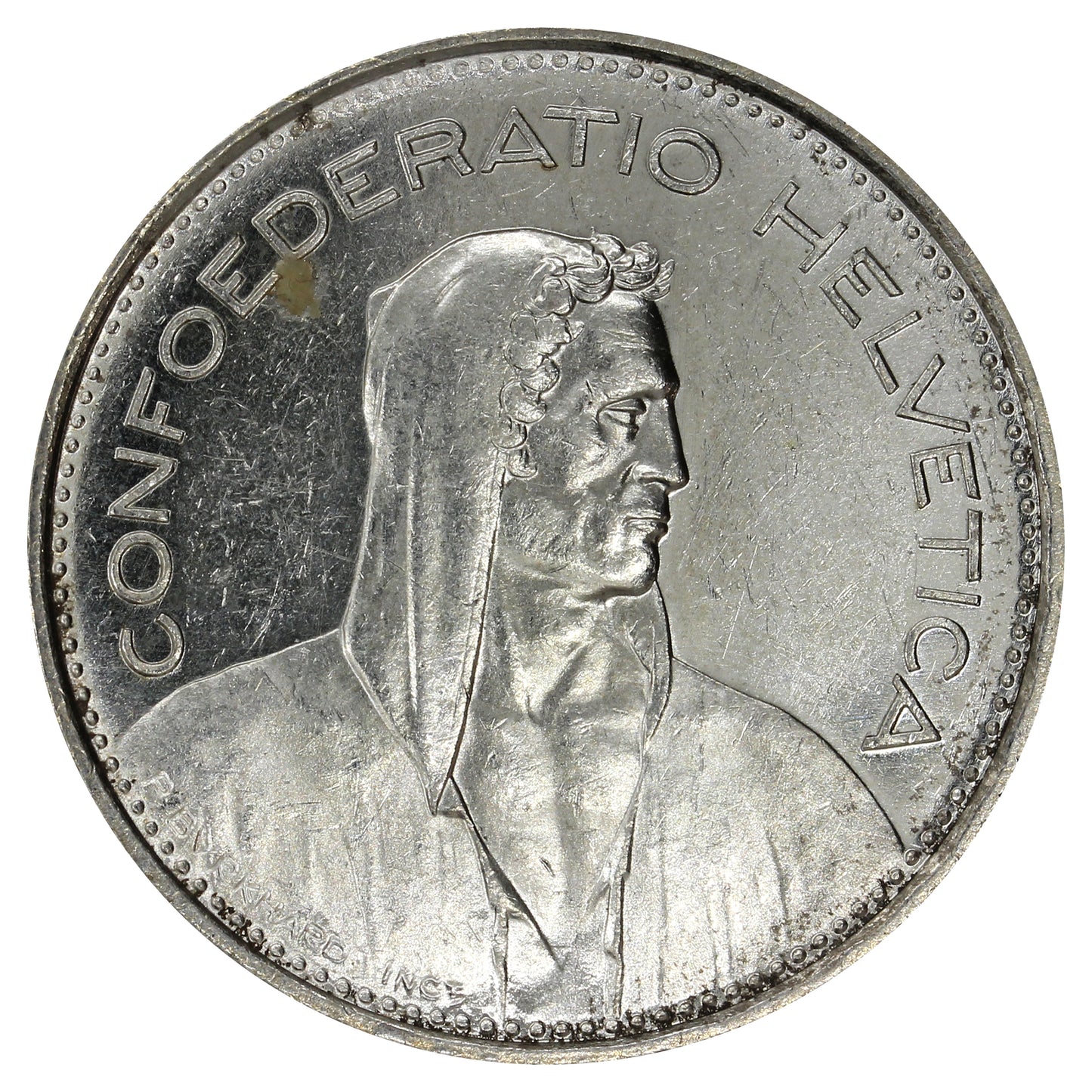 Switzerland 1967B 5 Francs UNC+ (MS62)