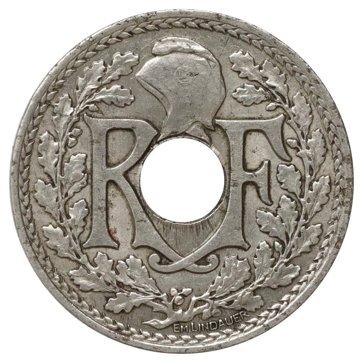 France 1917 Line Variety 25 Centimes Extra Fine (EF40)