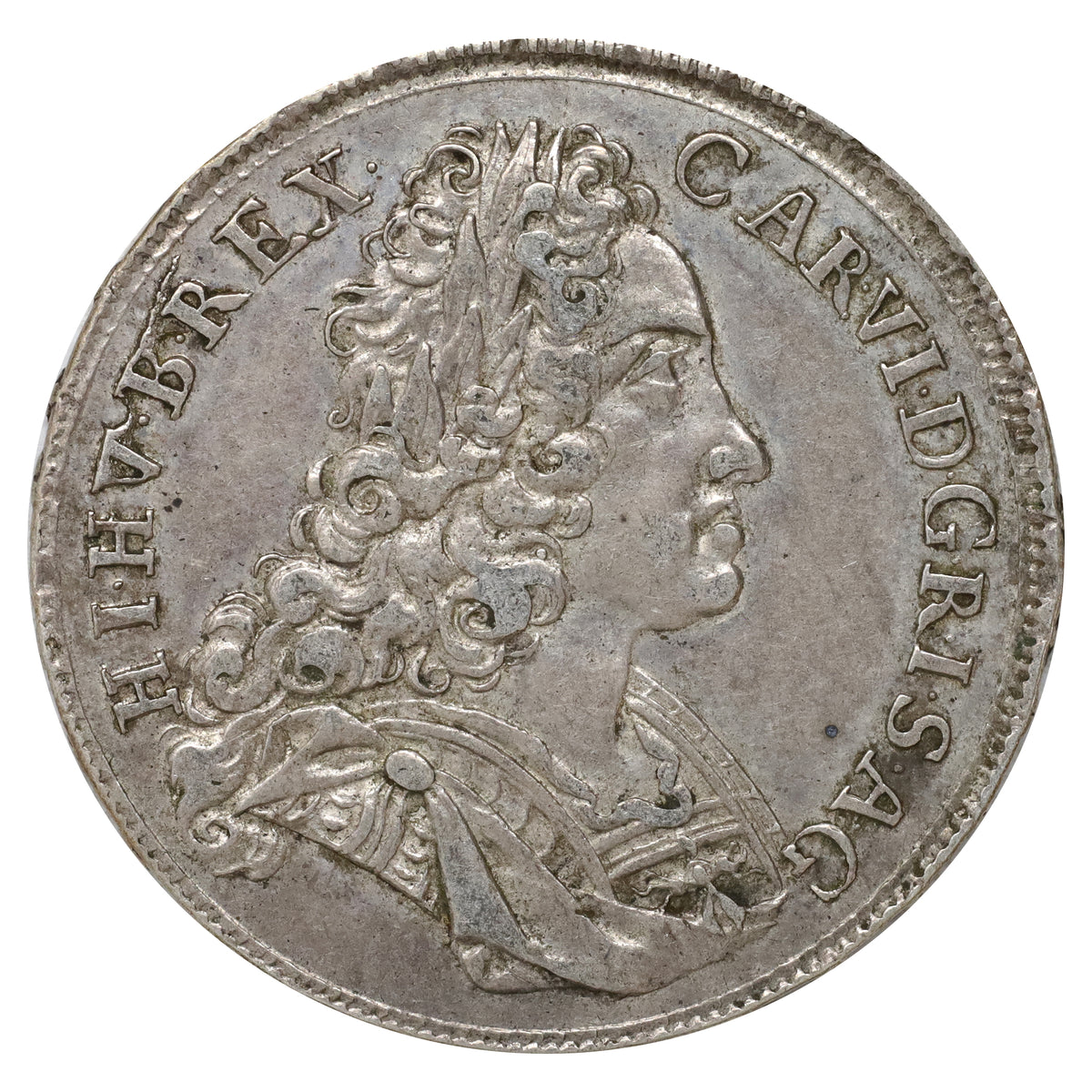 Transylvania 1724 Karl VI Siebenburgen 1/2 Thaler Almost Uncirculated (AU50) $