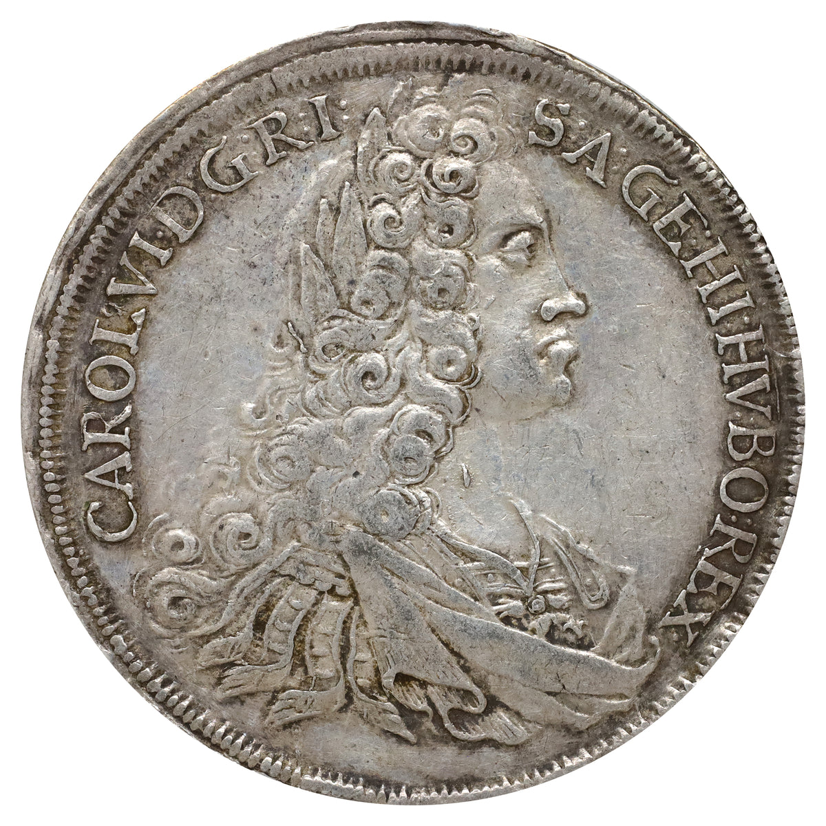Transylvania 1728 Karl VI Siebenburgen Thaler Almost Uncirculated (AU50) $