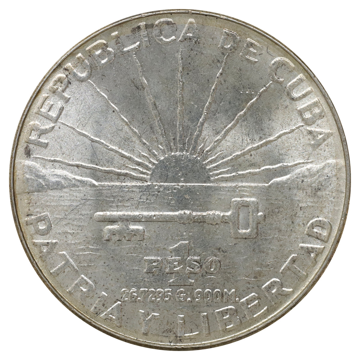 Cuba 1953 Peso Brilliant Uncirculated (MS63) (L)