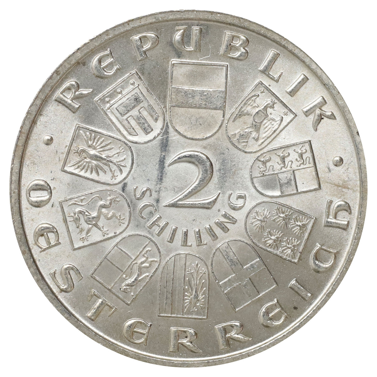 Austria 1928 2 Schillings UNC+ (MS62) $