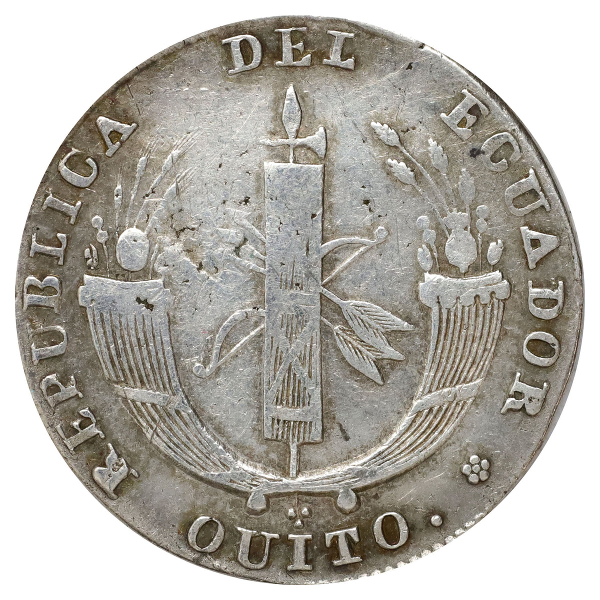 Equador 1842MV 4 Reales Extra Fine (EF40) $