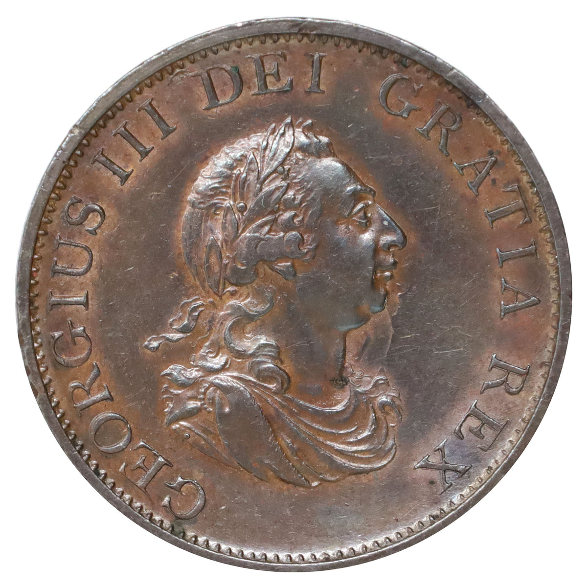 Great Britain 1799 George III 1/2 Penny AU-UNC (AU55) $