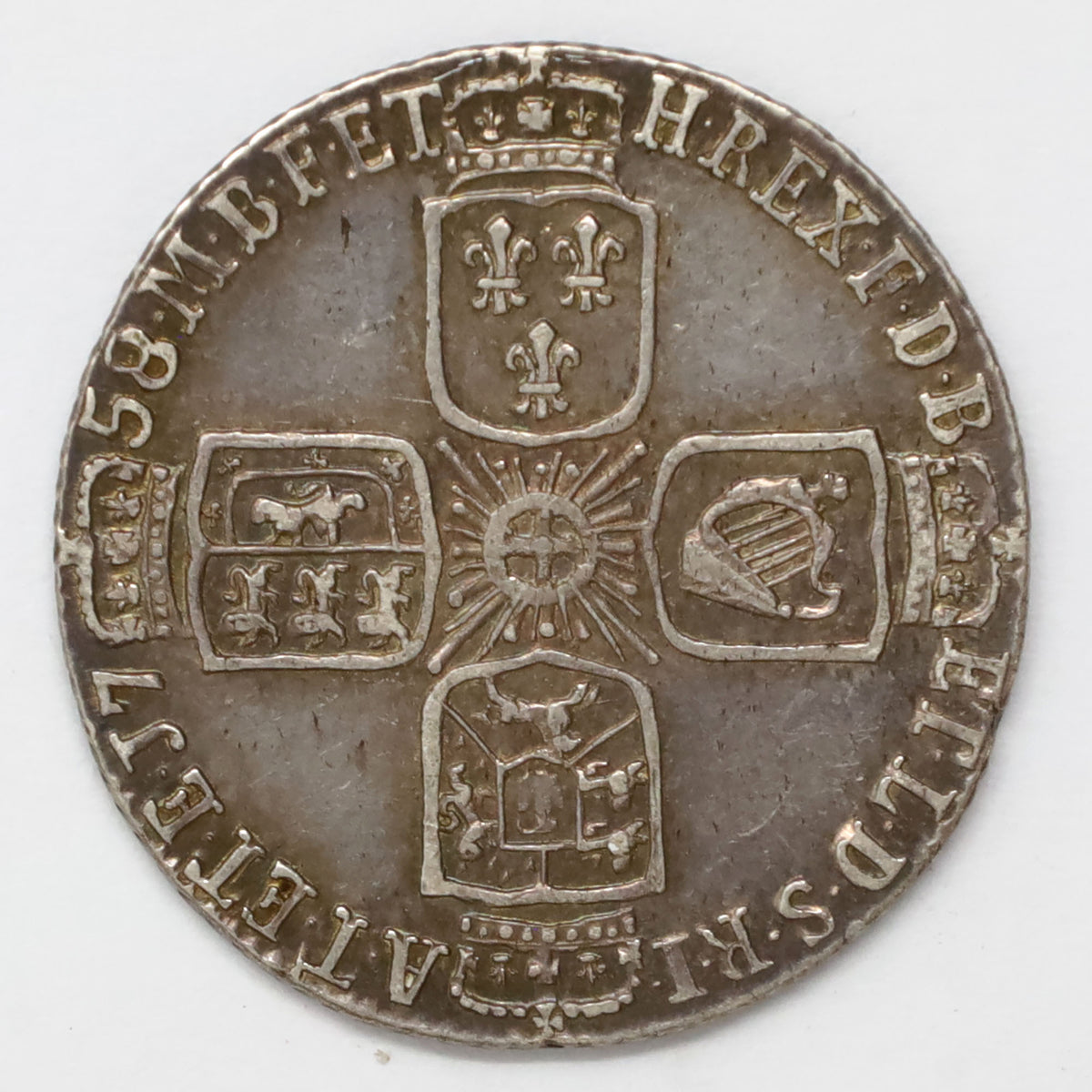 Great Britain 1758 George II 6 Pence EF-AU (EF45) $