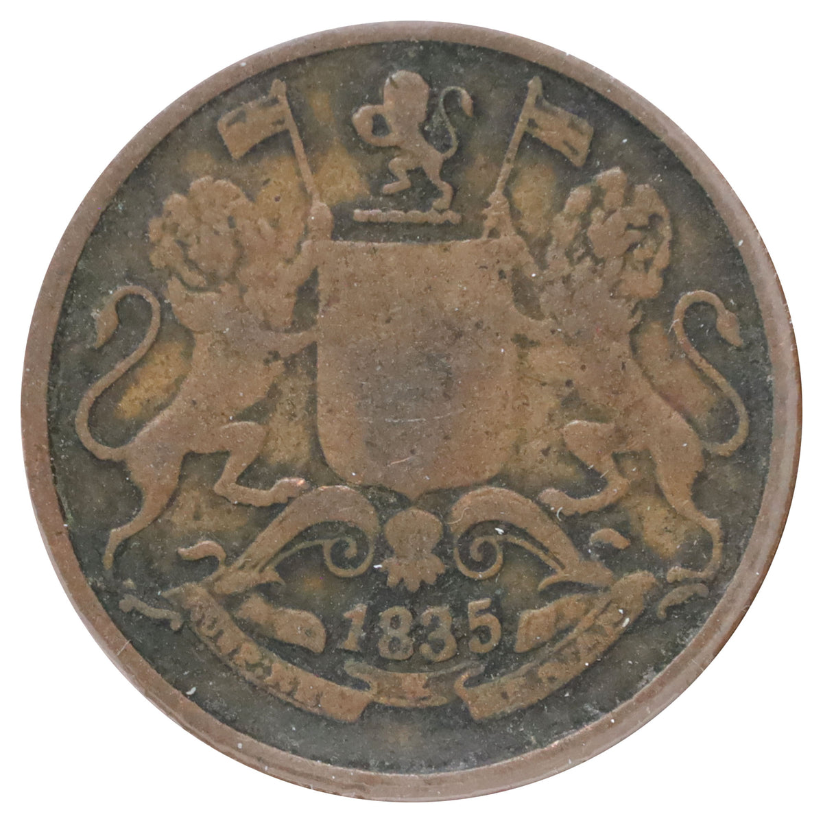 East India Company 1835 1/4 Anna Very Good (VG8)