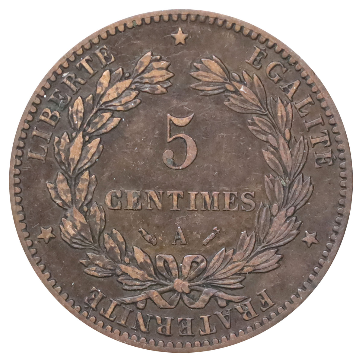 France 1890A 5 Centimes VF-EF (VF30)