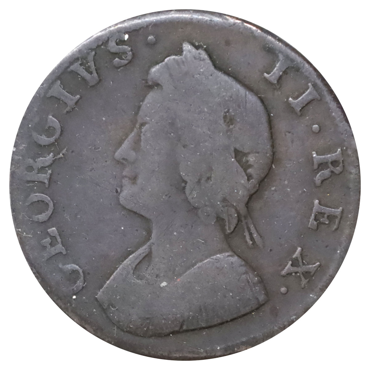 Great Britain 1731 George II Farthing VG-F (VG10)