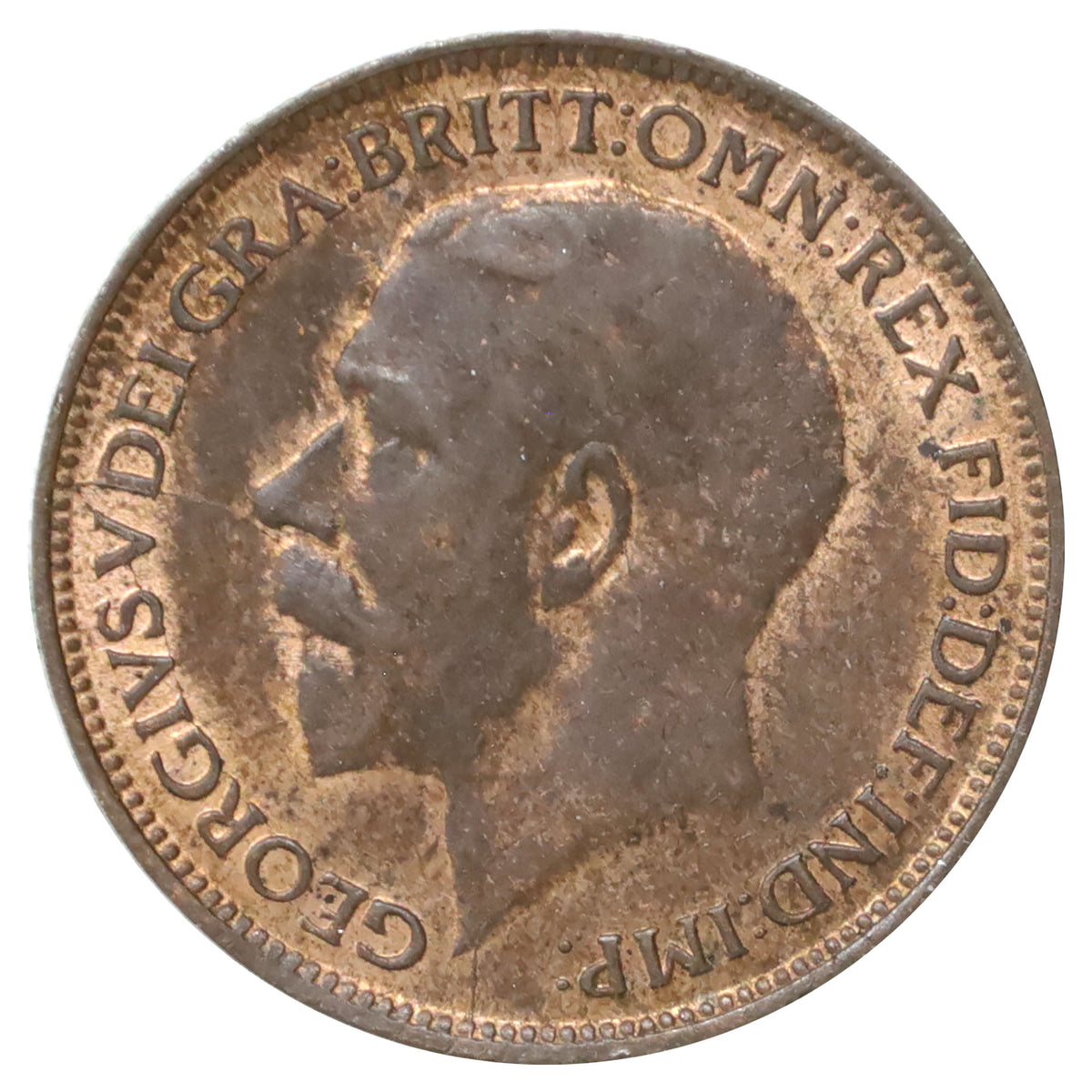 Great Britain 1918 Farthing Almost Uncirculated (AU50)