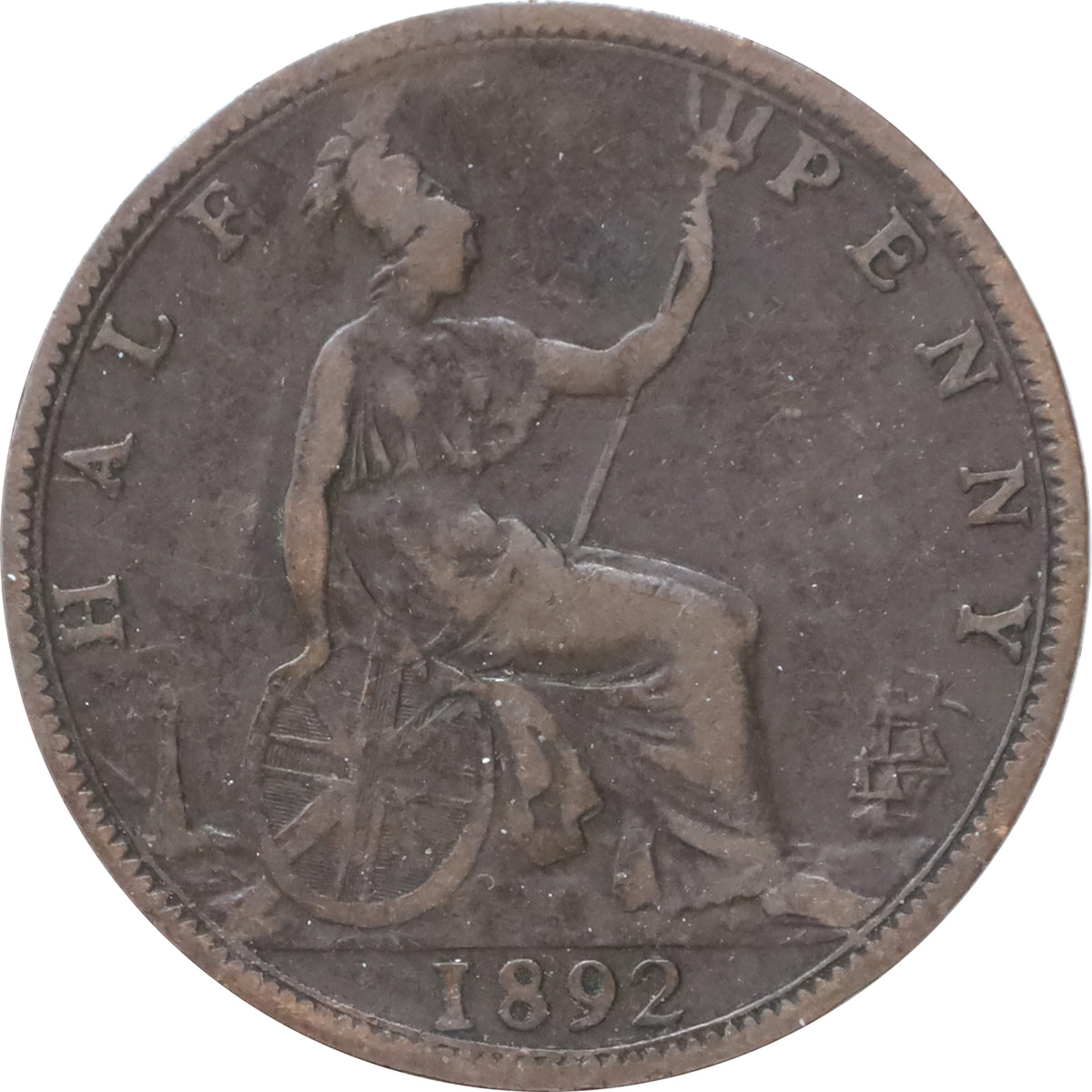 Great Britain 1892 1/2 Penny Fine (F12)
