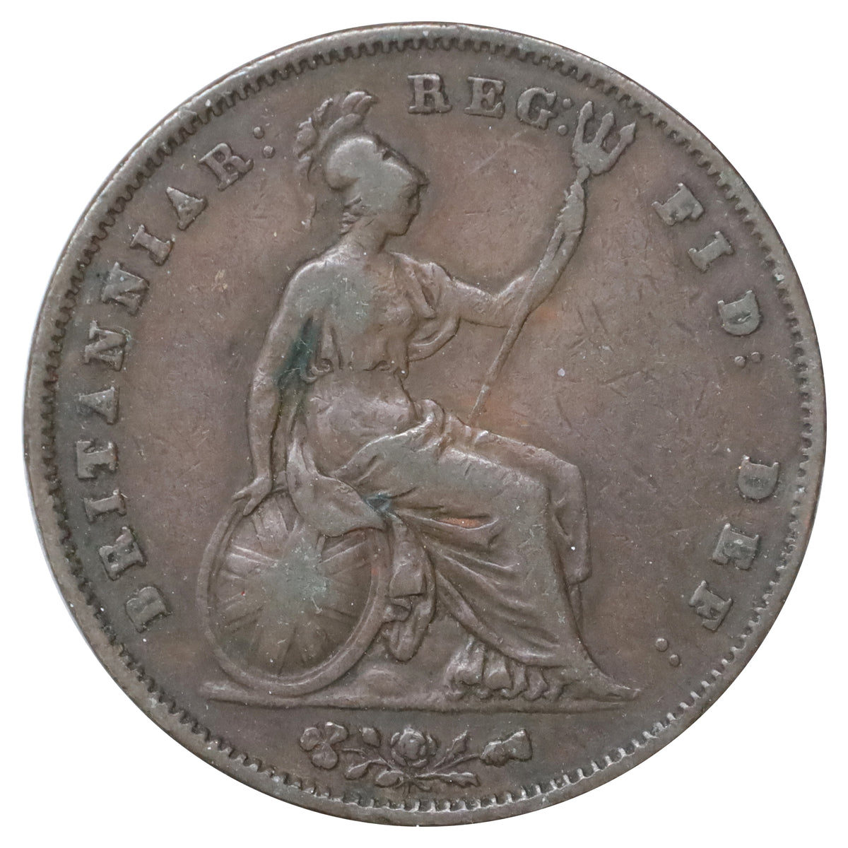 Great Britain 1854 Ornamental Trident Penny F-VF (F15)