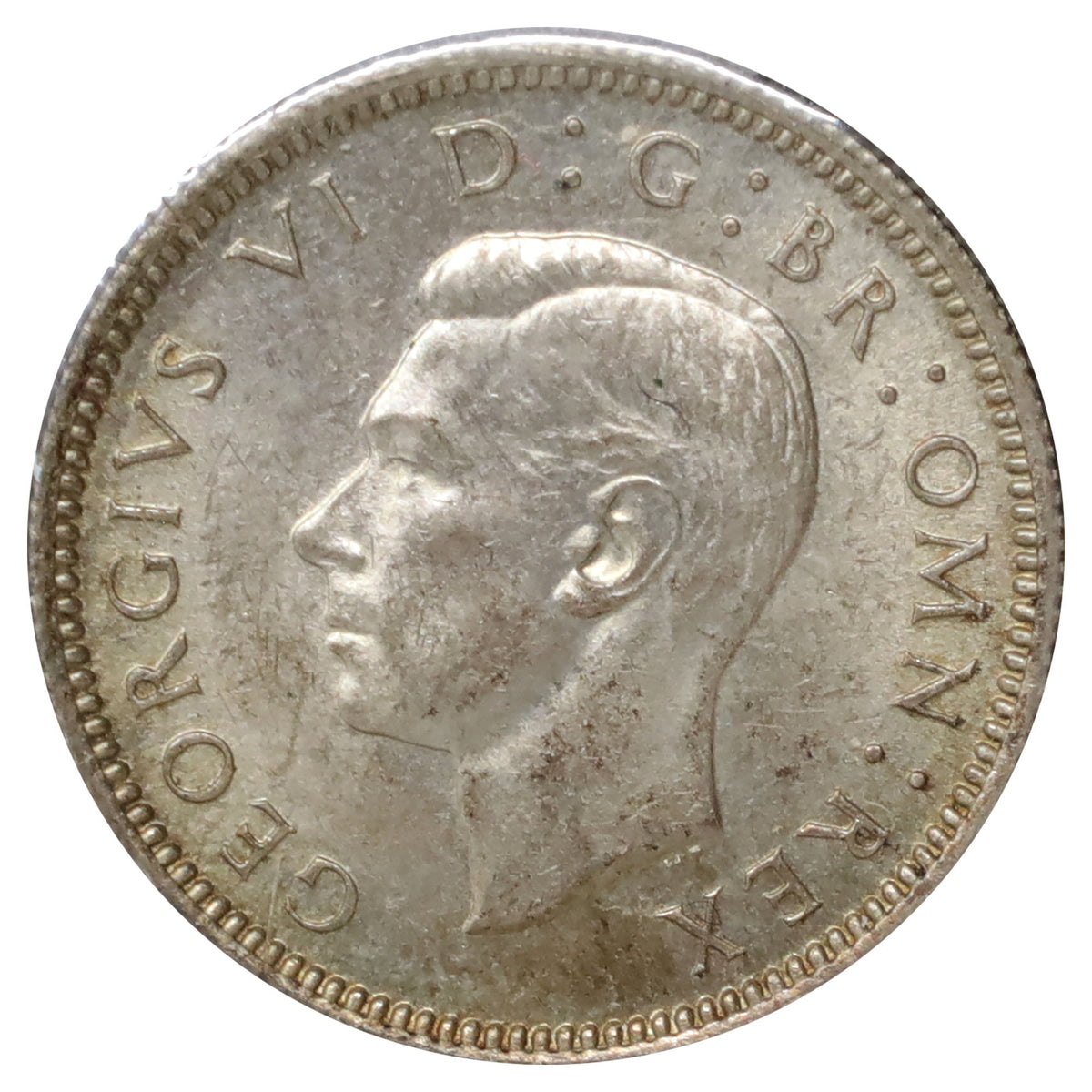 Great Britain 1945 6 Pence Almost Uncirculated (AU50)