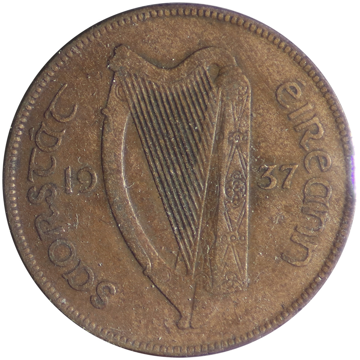 Ireland 1937 Penny Extra Fine (EF-40)