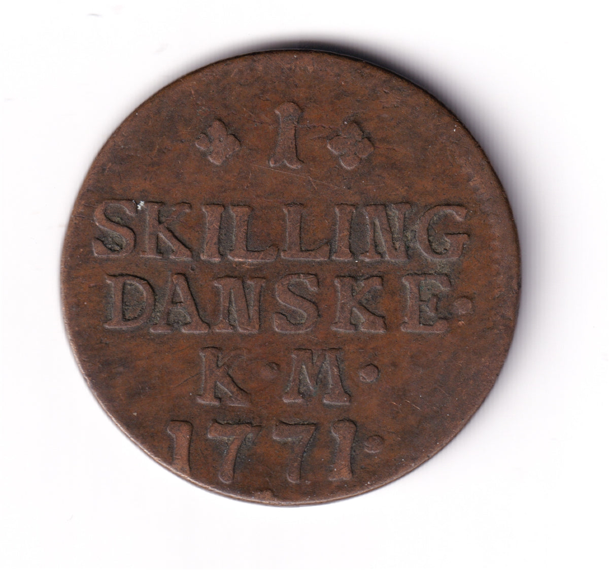 Denmark 1771 Serif Top "C"s Skilling F-VF (F15) $