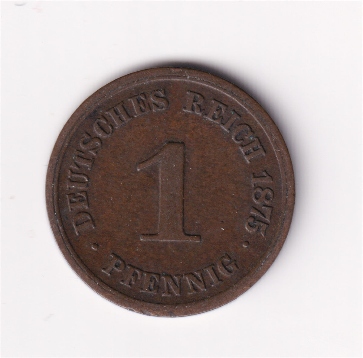 German Empire 1875F Pfennig VF-EF (VF-30) $