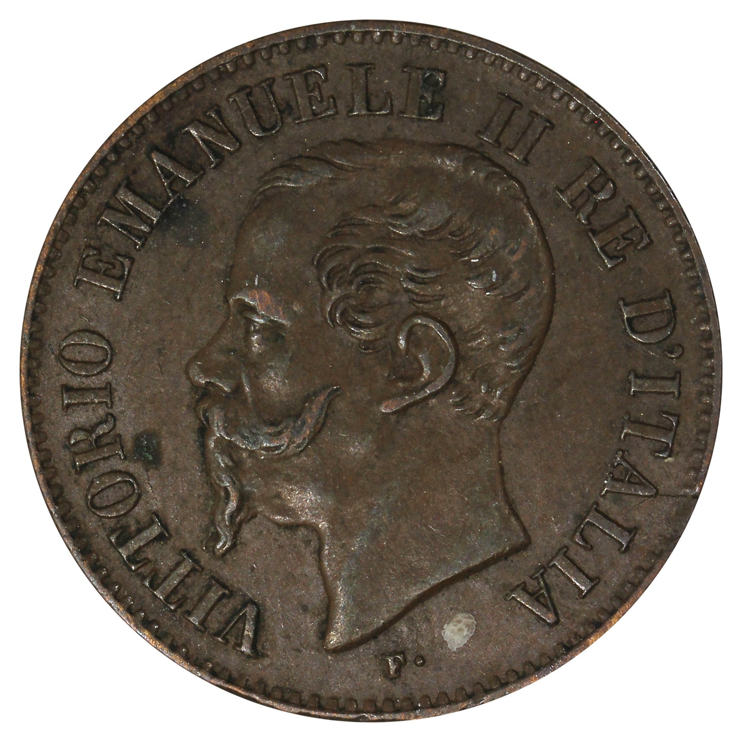 Italy 1867M 2 Centesimi Almost Uncirculated (AU50)