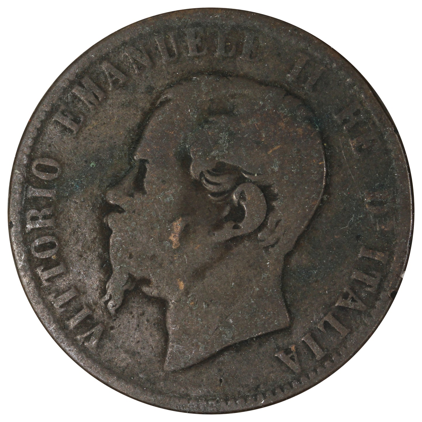 Italy 1866OM 10 Centesimi F-VF (F15)