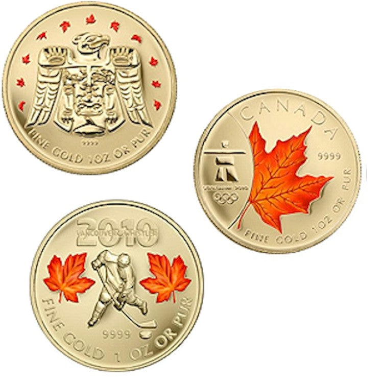 2007-2010 Canada $50 Special Edition Olympic Gold Coin Set (TAX Exempt)