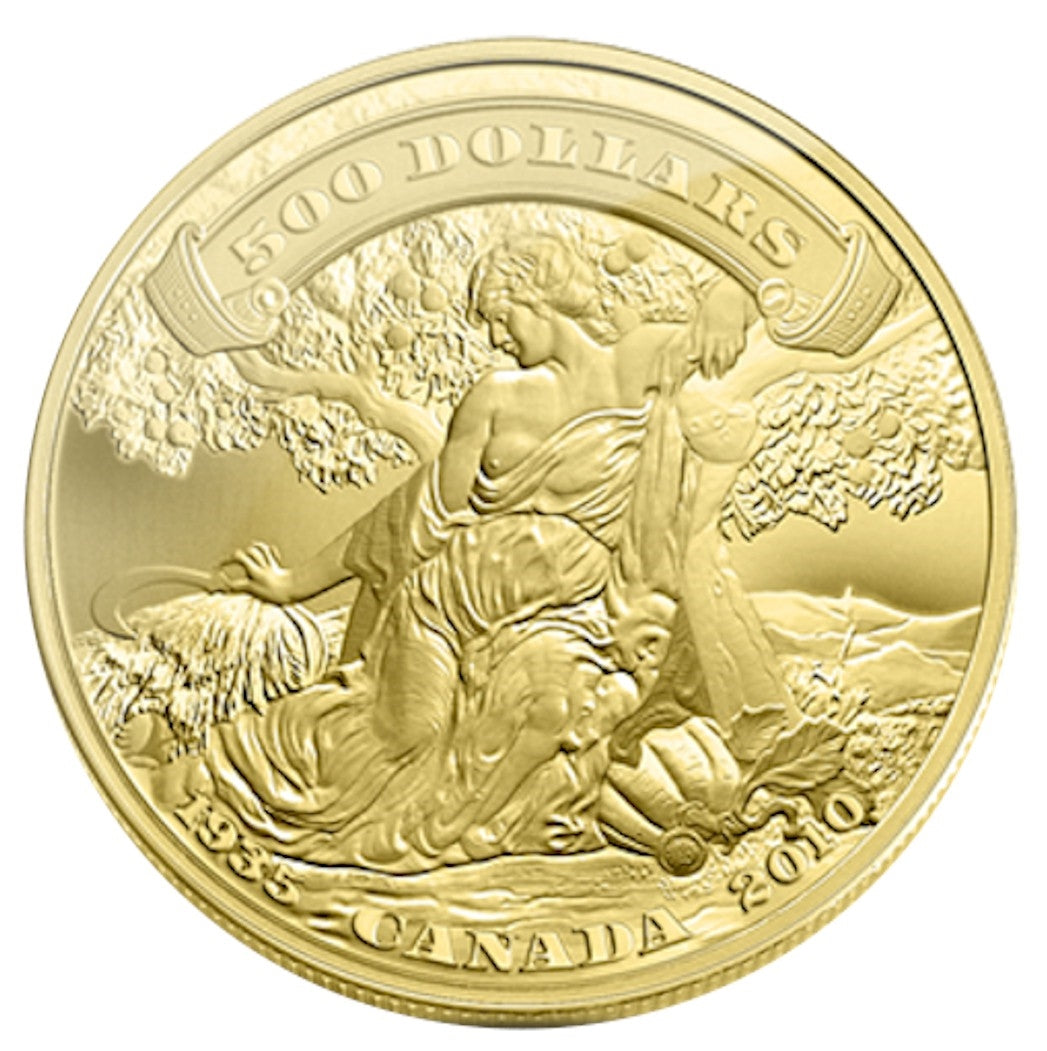 2010 Canada $500 75th Anniv. Of the First Bank Notes 5oz Gold (No Tax)