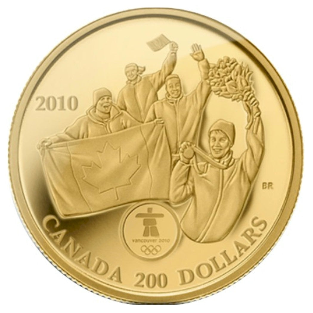2010 Canada $200 First Olympic Gold Medal on Home Soil 22K Gold