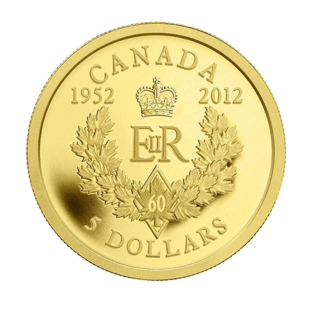 2012 Canada $5 Queen's Diamond Jubilee - Royal Cypher 1/10oz Gold (No Tax)