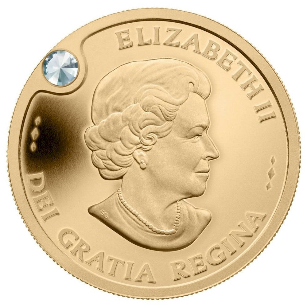 2012 Canada $300 Queen's Diamond Jubilee Pure Gold Coin with Canadian Diamond (No Tax)