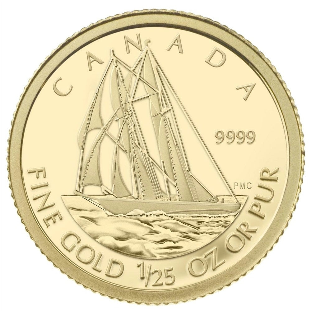 2012 Canada 50-cent The Bluenose 1/25oz. Fine Gold Coin (Tax Exempt) capsule scratched