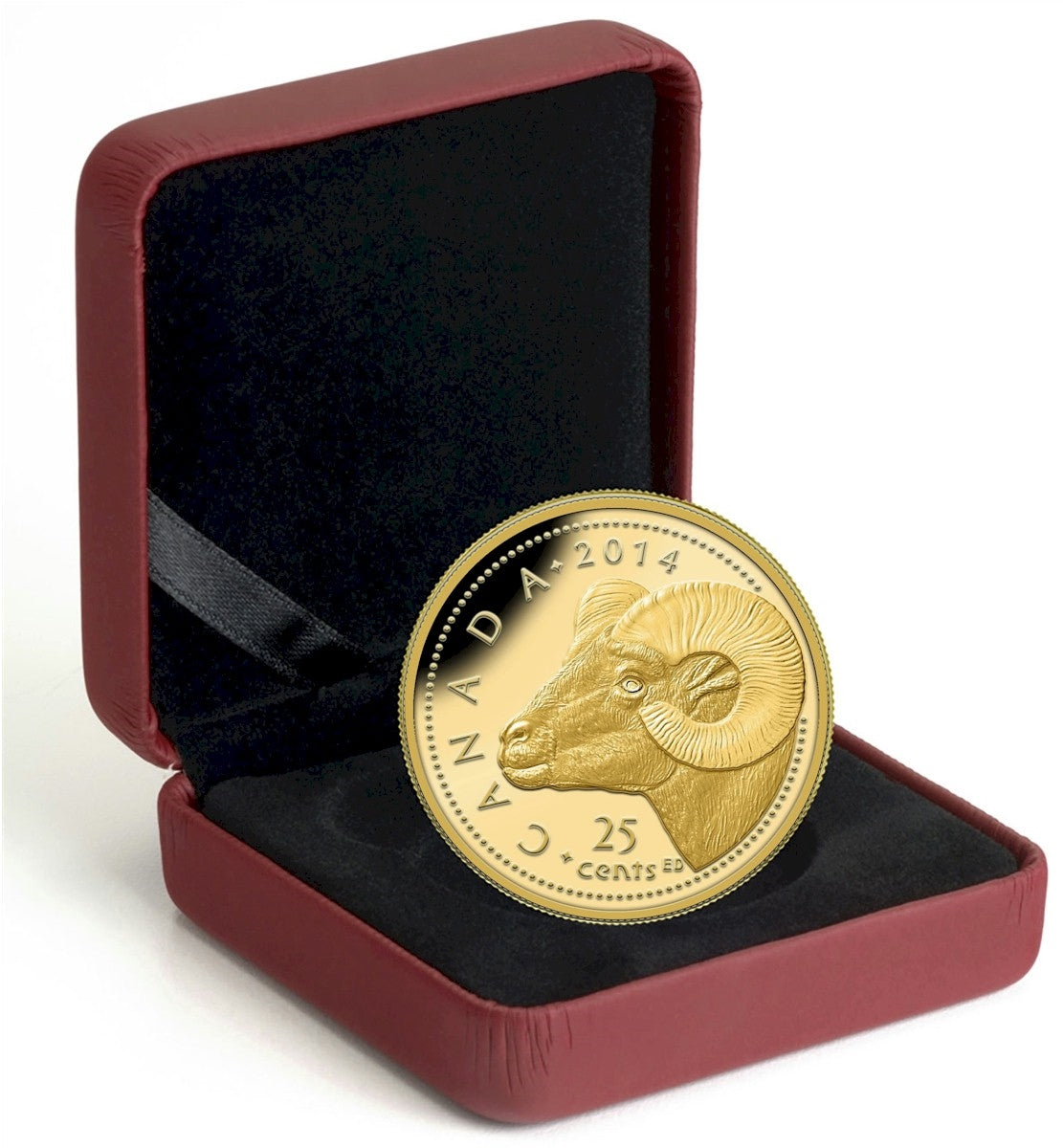 2014 Canada 25-cent Rocky Mountain Bighorn Sheep Gold (No Tax)