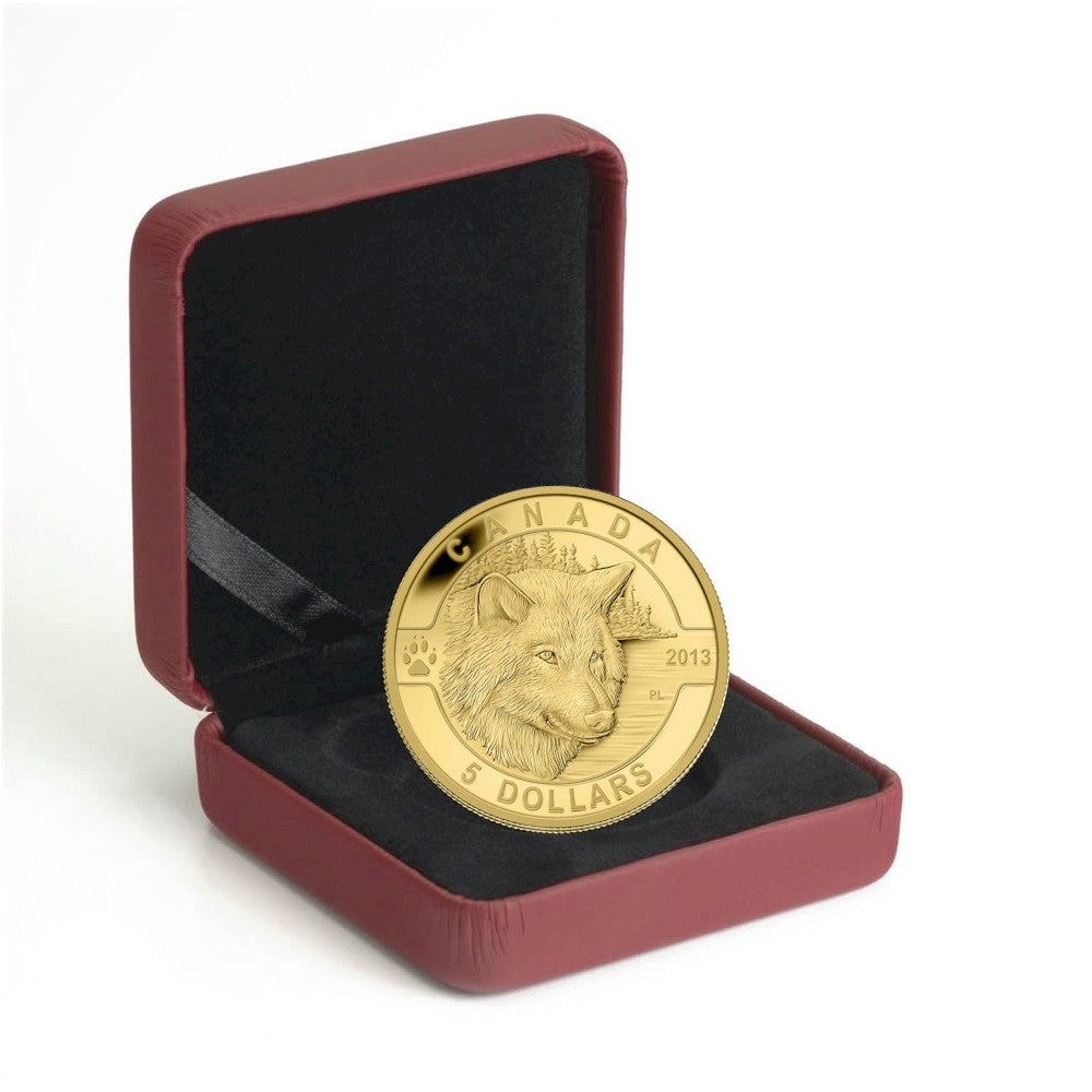 2013 $5 O Canada - The Wolf (#3) 1/10oz Pure Gold Coin (TAX Exempt)