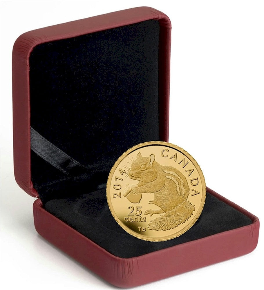 2014 Canada 25-cent Chipmunk Pure Gold Coin (TAX Exempt)