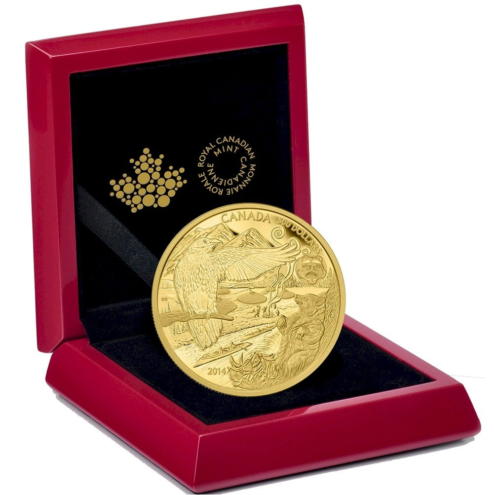 2014 Canada $500 Legend of the Spirit Bear 5oz. Fine Gold Coin (TAX Exempt)