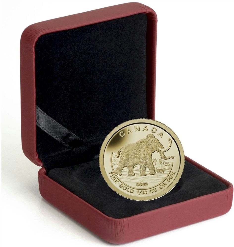2014 Canada $5 Prehistoric Animals - The Woolly Mammoth 1/10oz. Gold (No Tax)
