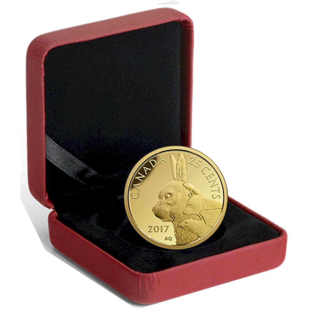 2017 Canada 25-cent Inuit Arctic Hare - Predator VS Prey Gold (No Tax)