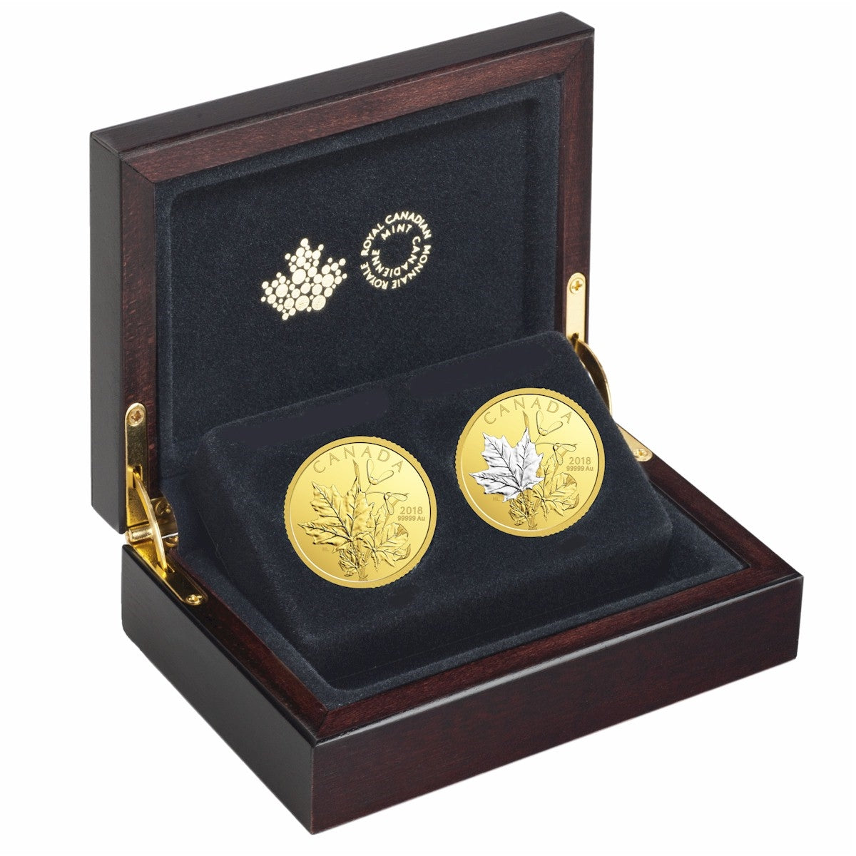 2018 Canada $200 Enchanting Maple Leaves Pure Gold 2-coin Set (No Tax)