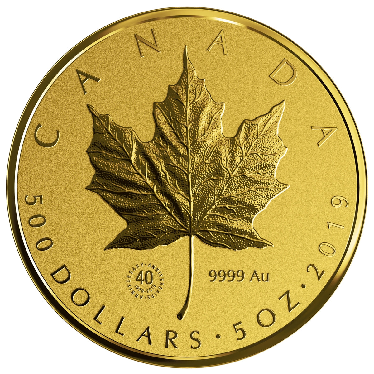 2019 $500 Canada Gold Maple Leaf Pure Gold (No Tax)