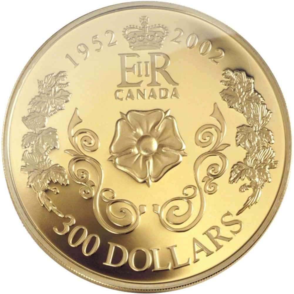 2002 Canada $300 14k Triple Cameo Portraits of Queen Elizabeth II Gold