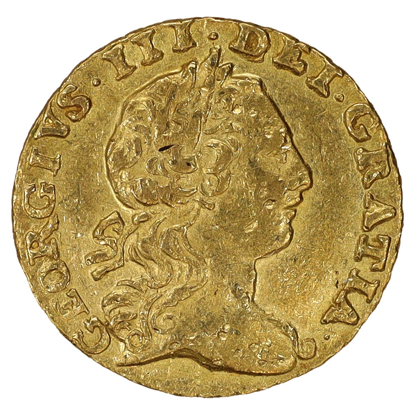 Great Britain 1762 George III Gold 1/4 Guinea AU-UNC (AU55)