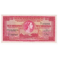 Bermuda 1957 10 Shilling Note, Pick #19b, VF-EF