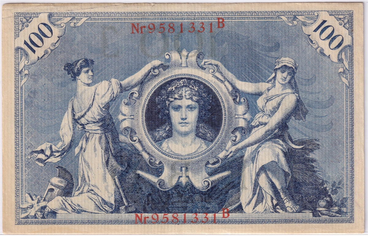 Germany 1908 100 Mark Note, Pick #33a, AU