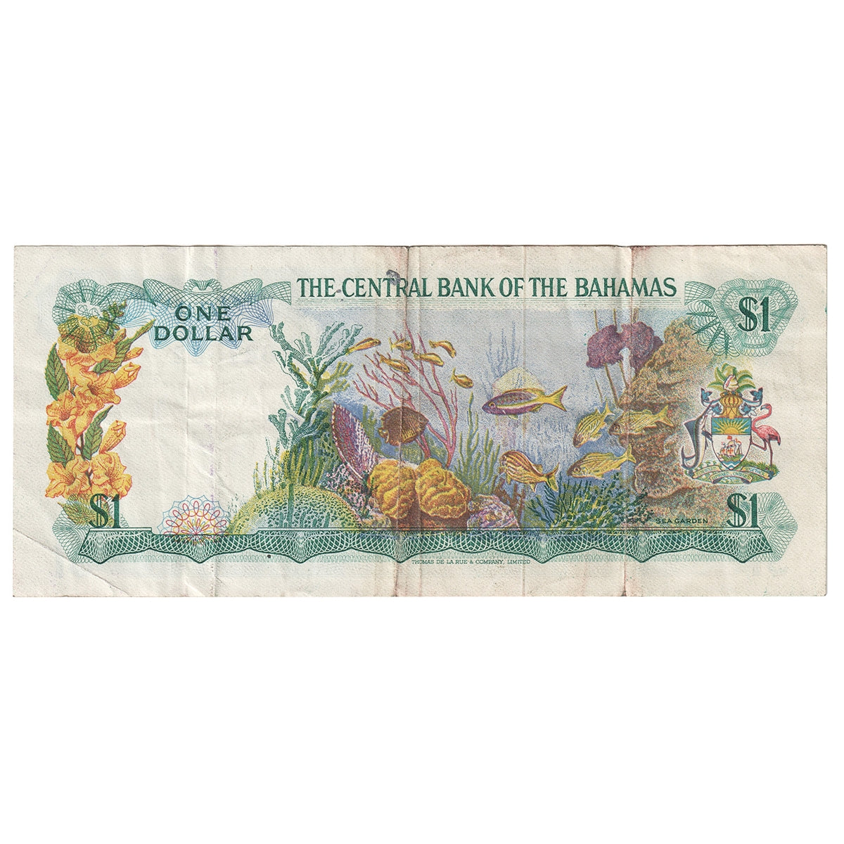 Bahamas L. 1974 1 Dollar Note, Pick #35b, Allen, VF-EF
