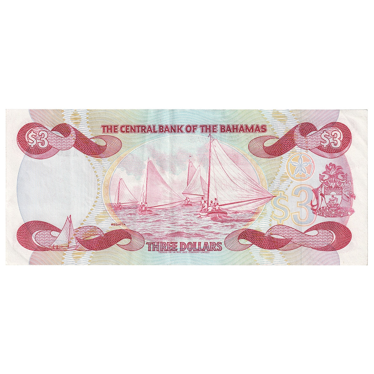 Bahamas 1974 3 Dollar Note, Pick #44a, VF-EF