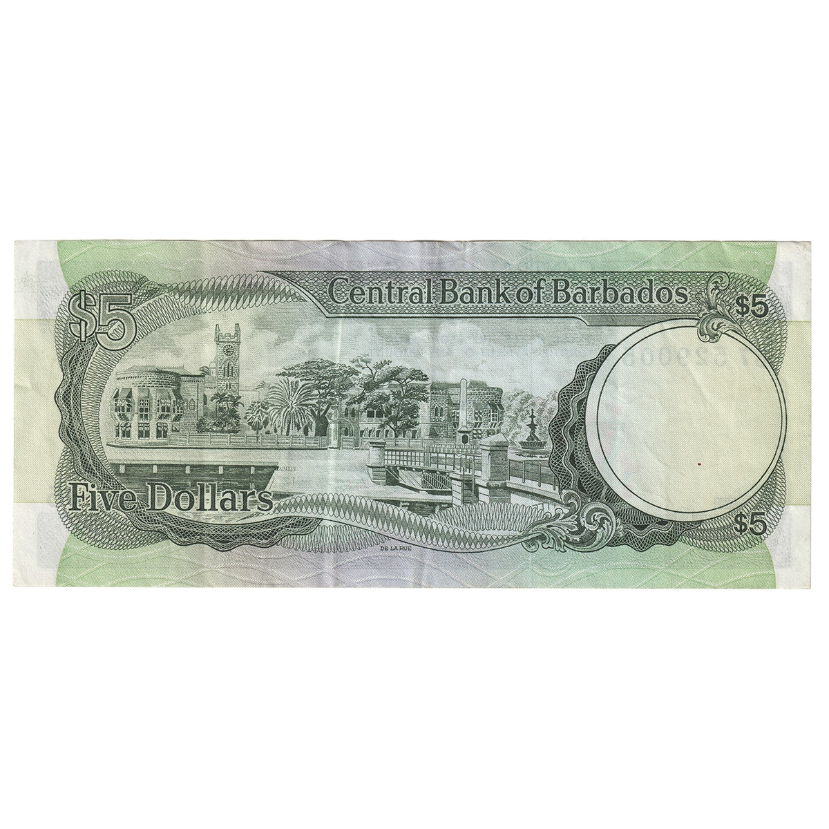 Barbados 1975 5 Dollar Note, Pick #32a, VF-EF