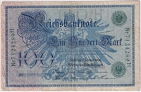 Germany 1908 100 Mark Note, Green, VG