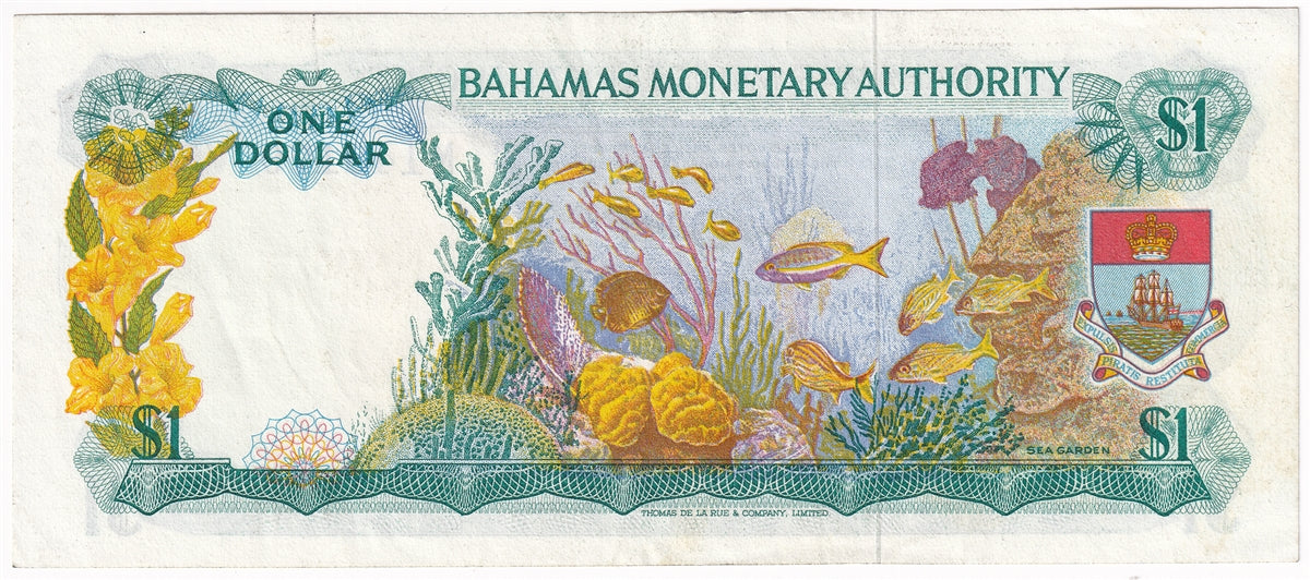 Bahamas 1968 1 Dollar Note, Pick #27a, AU
